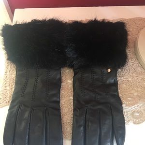 Ted Baker leather fur gloves ✨✨✨
